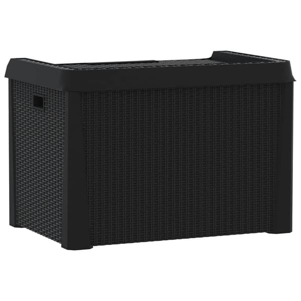 vidaXL Trädgårdslåda, Antracit, 125 L, PP