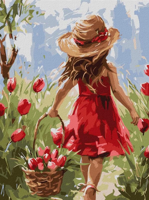 Maleri efter tal - Glæde ved blomster 30x40cm