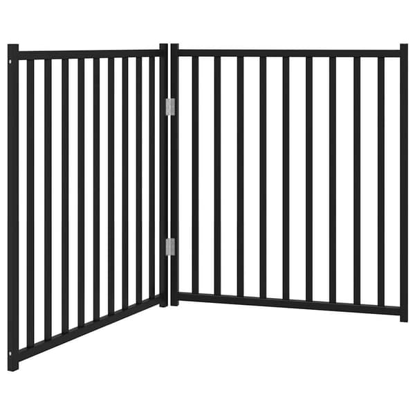 vidaXL foldbar hundegitter 2 paneler sort 160 cm træ
