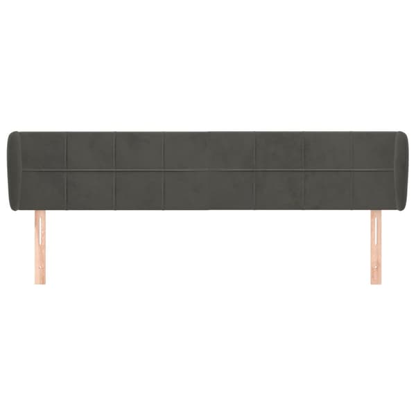 vidaXL Vingad sänggavel mörkgrå 203x23x78/88 cm sammet