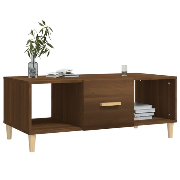 vidaXL sofabord brunt egetræ 102x50x40 cm