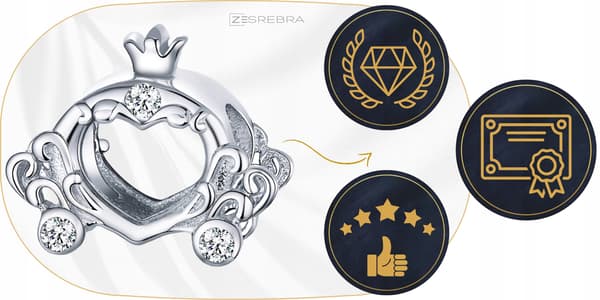 Charms vagn silverpärla pärlor S925 zirkoner hjärthänge