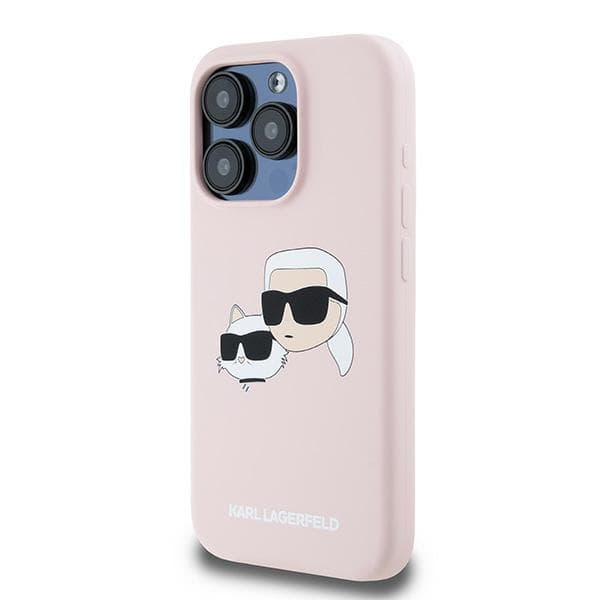 Karl Lagerfeld Silikone Karl & Choupette MagSafe-etui til iPhone 15 Pro Max, Pink