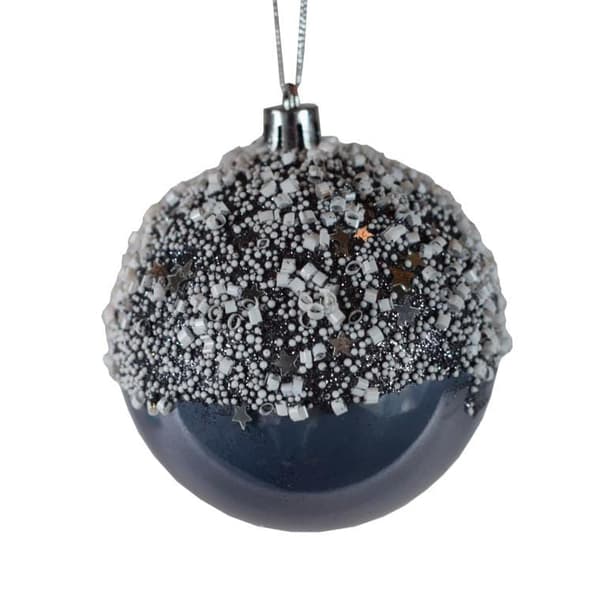 Set med 6 grafitglasyrer 8 cm med silversnören