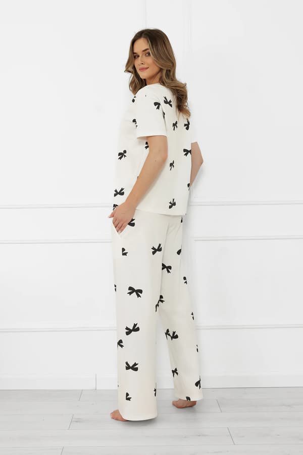 Dampyjamas, kortärmade, långbyxor, Figaro L