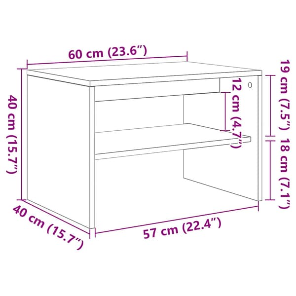 vidaXL TV-skab sort egetræ 60x40x40 cm limet træ
