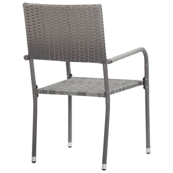 vidaXL havestole, sæt med 2, stabelbare, grå, polyrattan