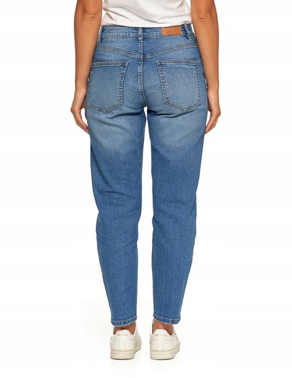 MORAJ Mom Fit Classic Komfortable Regular Damejeans Størrelse 36 Blå