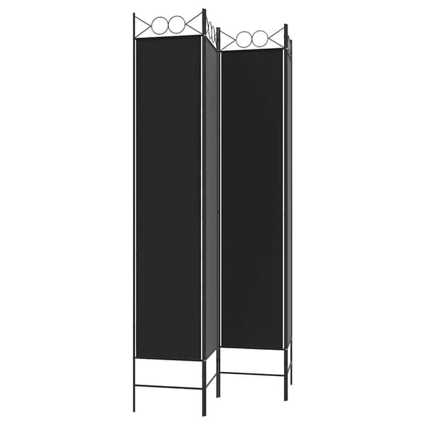 vidaXL 4-panels rumdeler, sort, 160x220 cm, stof