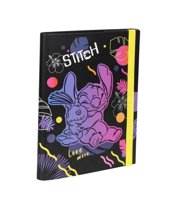 Disney Black. A5 papmappe med elastik, 3 cm. Stitch 2