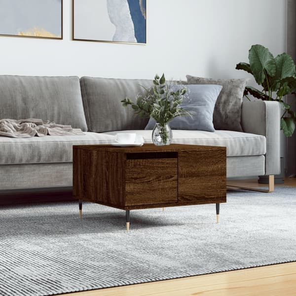 vidaXL sofabord brunt egetræ 55x55x36,5 cm