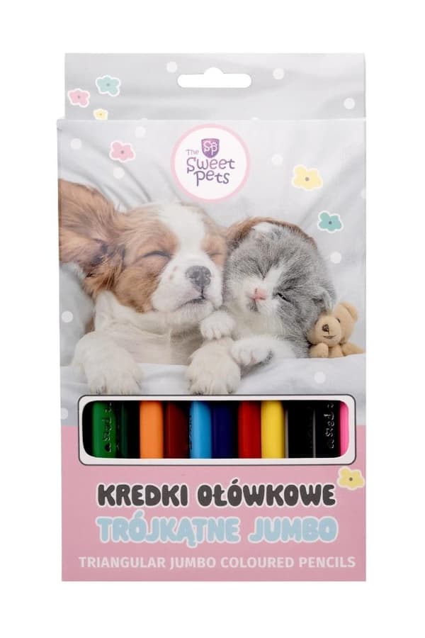 Sweet Pets Jumbo Triangulära Kritor 12 Färger