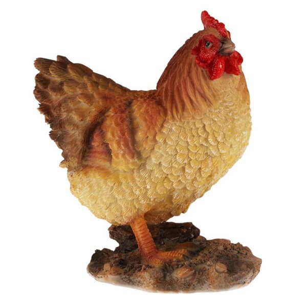 Farverig hønehavefigur 19 cm