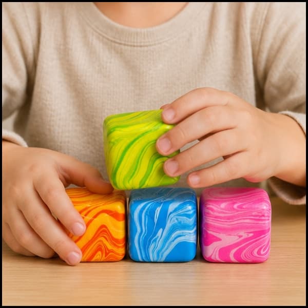 SQUISHY NICE CUBE SENSOLEGETØJ TIL AT KLEMMES