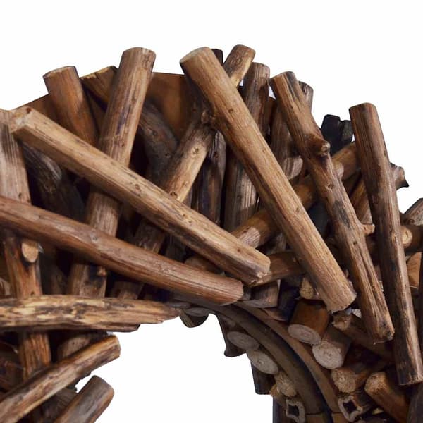vidaXL Väggspegel, 60 cm, Teak, Rund