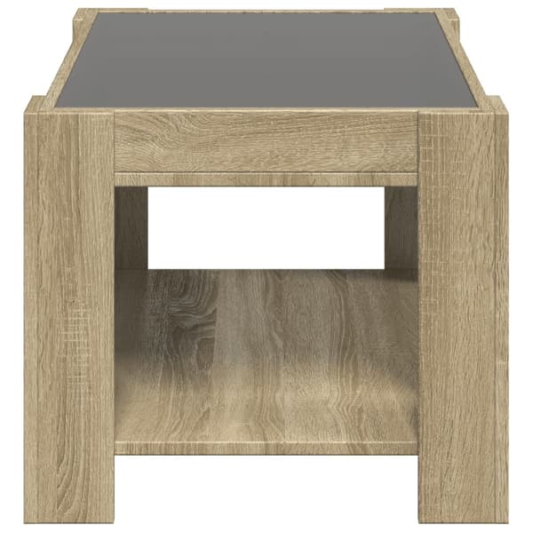 vidaXL Soffbord med LED, Sonoma Ek, 73x53x45 cm