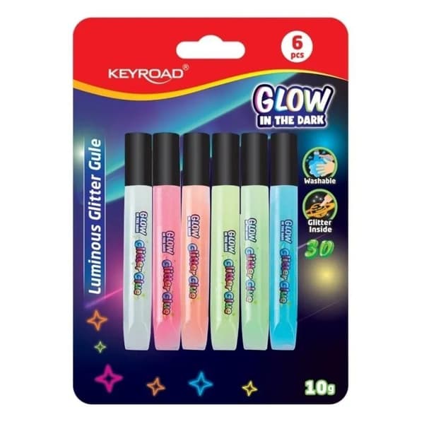Fluoresoiva glitterliima 10ml 6 väriä