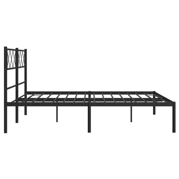 vidaXL metalsengestel med hovedgærde sort 140x200 cm