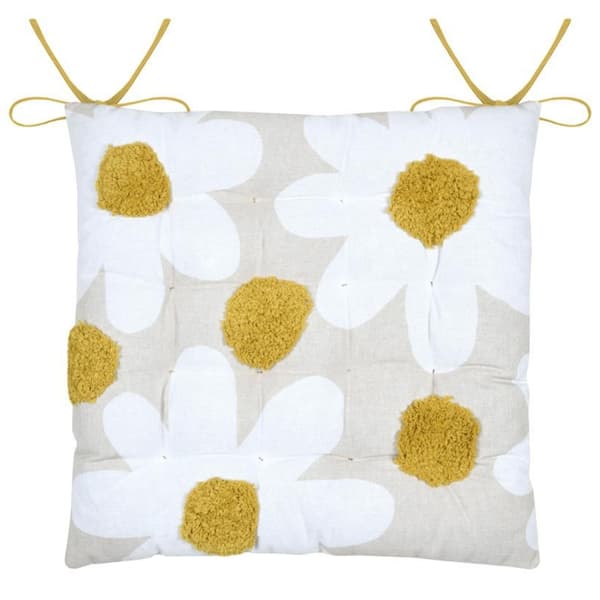 CAMILLE stolehynde 3D blomster 38x38 cm