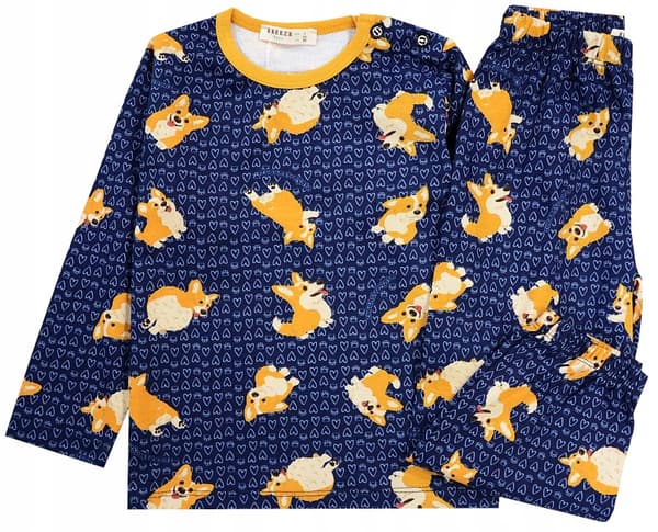 Pyjamasset långärmat bomull corgi hundar 1,5 år/86 cm