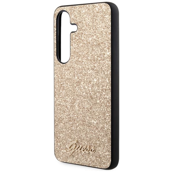 Guess Glitter Script -suojakuori Galaxy S24:lle, kulta