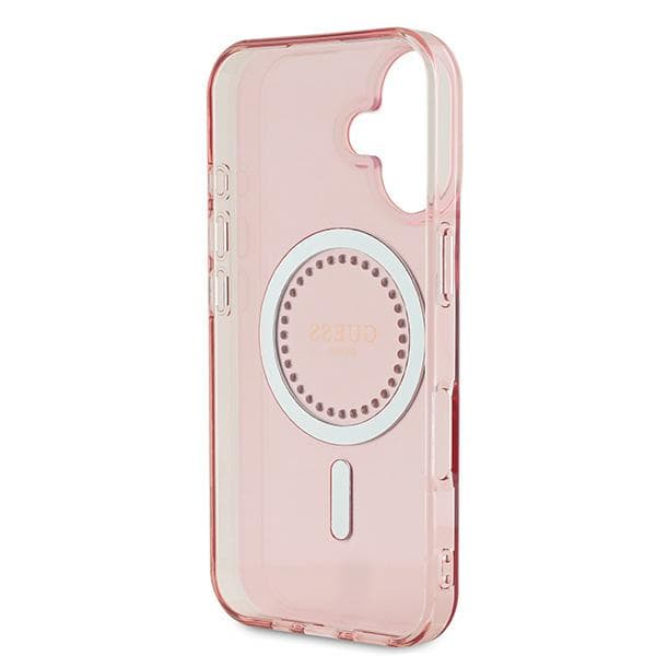 Guess IML Rhinestones MagSafe-etui til iPhone 16, lyserød