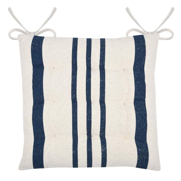 Manduel stolskudde 38x38 cm marinblå ränder