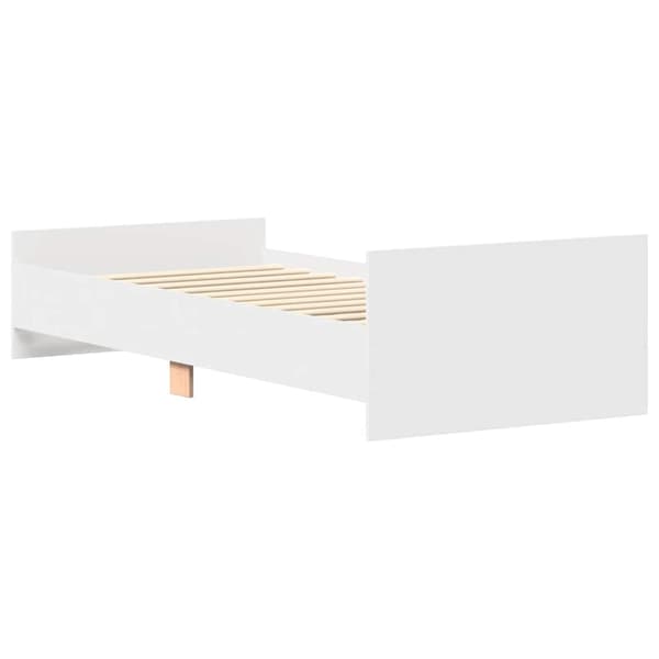 vidaXL Sängram, vit, 100x200 cm, träbaserat material