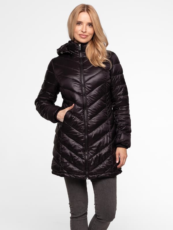 KNÄLÅNG QUILTAD JACKET FÖR DAMMER, ÖVERGÅNGSJACKA