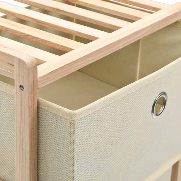 vidaXL Hylly 3 kangaskorilla setripuu beige