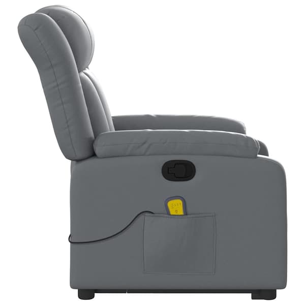 vidaXL Lyftbar massagefåtölj, grå, konstläder