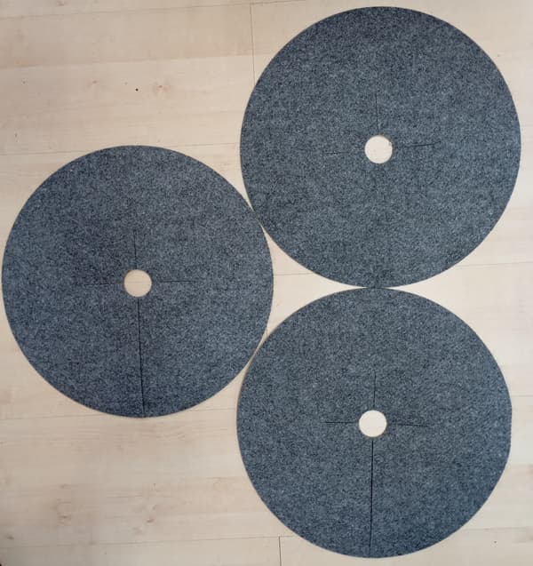 Set med 3 ogräsklipparskivor, mulching, grå, diameter 26 cm