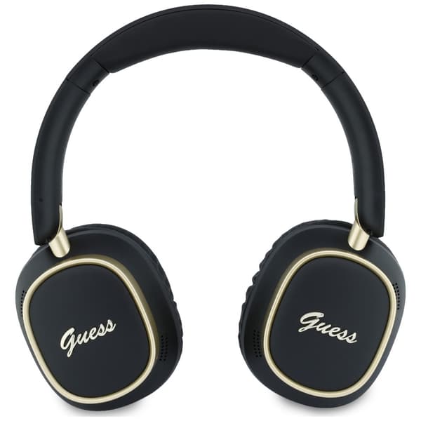 Guess Bluetooth ENC Rektangulära Metallskript Svarta Over-Ear Hörlurar