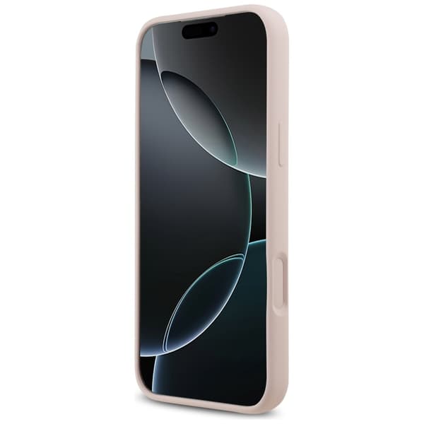 Guess Silikone Stort 4G Script Etui til iPhone 17 Pro Max Lyserød