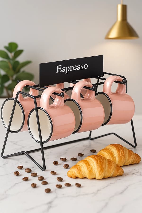 Sæt med 100 ml lyserøde espressokopper