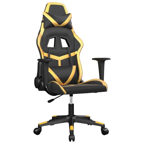vidaXL gamingstol, sort og guld, kunstlæder