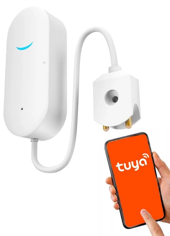 Oversvømmelsessensor styret via Wi-Fi, Tuya Smart-app, Bluetooth, batteri