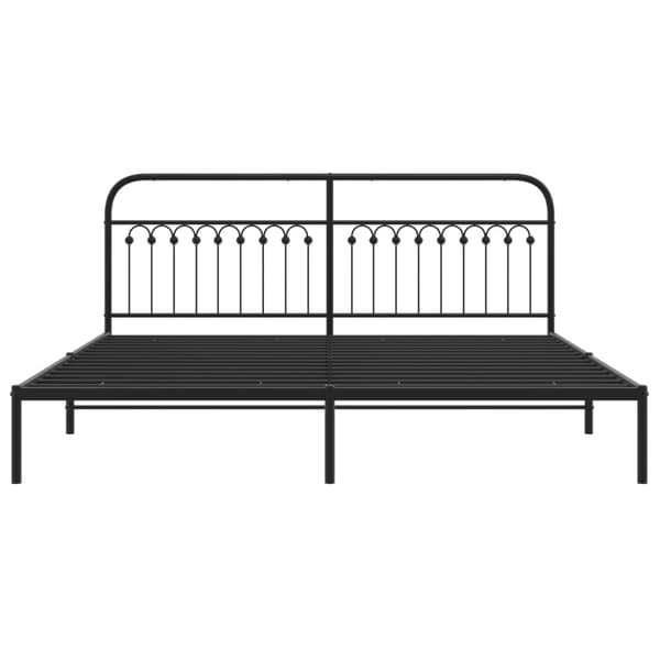 vidaXL metalsengestel med hovedgærde sort 193x203 cm