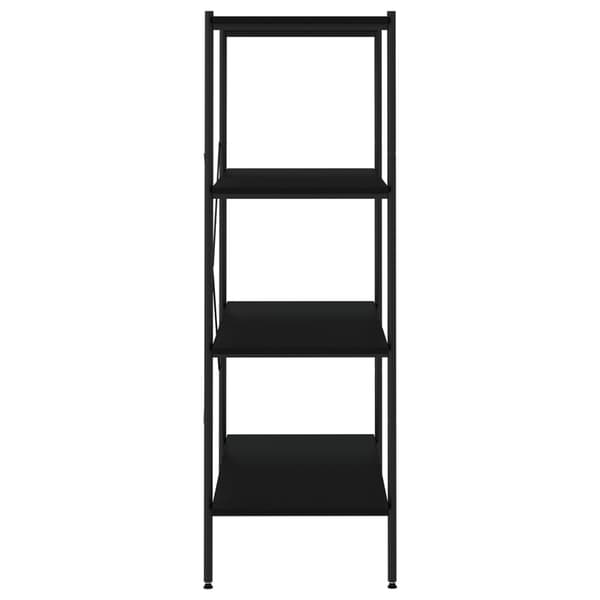 vidaXL 4-lags hylde, sort, 80x40x130 cm