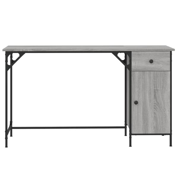 vidaXL computerbord, grå Sonoma-eg, 131x48x75 cm
