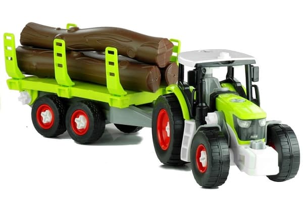 Afmonteret traktor med anhænger med træ 43 cm