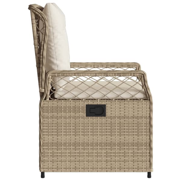 vidaXL Fåtöljer för trädgården, set om 2, beige, polyrotting