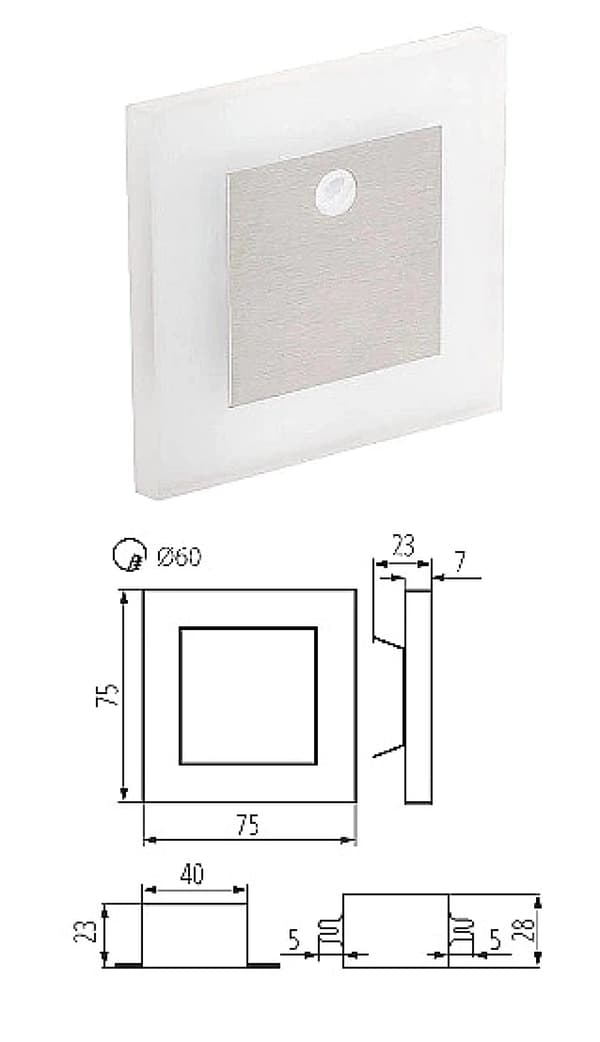 APUS LED-trappbelysning med rörelsesensor 12V varmvit Kanlux