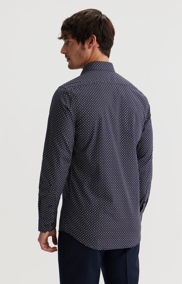 Slim fit skjorte med mikromønster M