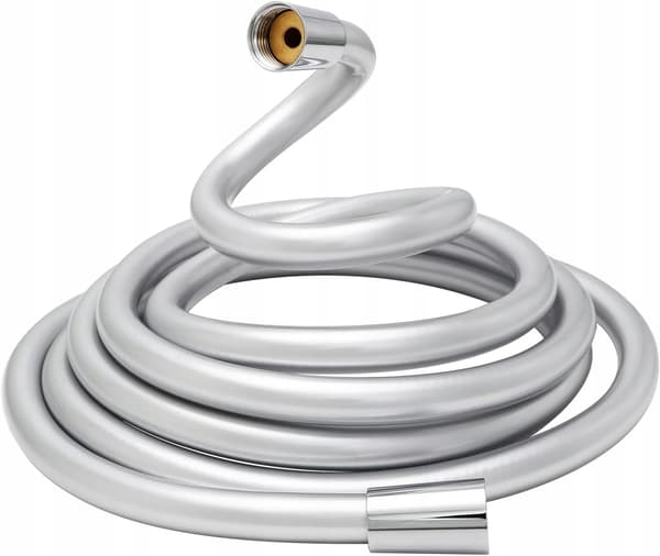 Silikon duschslang silvergrå slät PVC 360° gummi 150 cm