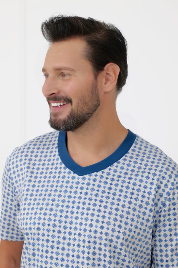 Herrpyjamas med kort ärm, korta byxor Nigier M
