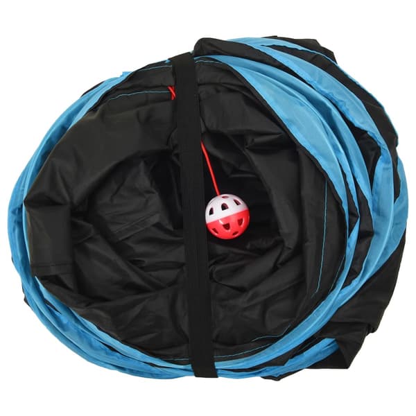 vidaXL tresidet kattetunnel sort og blå 90 cm polyester