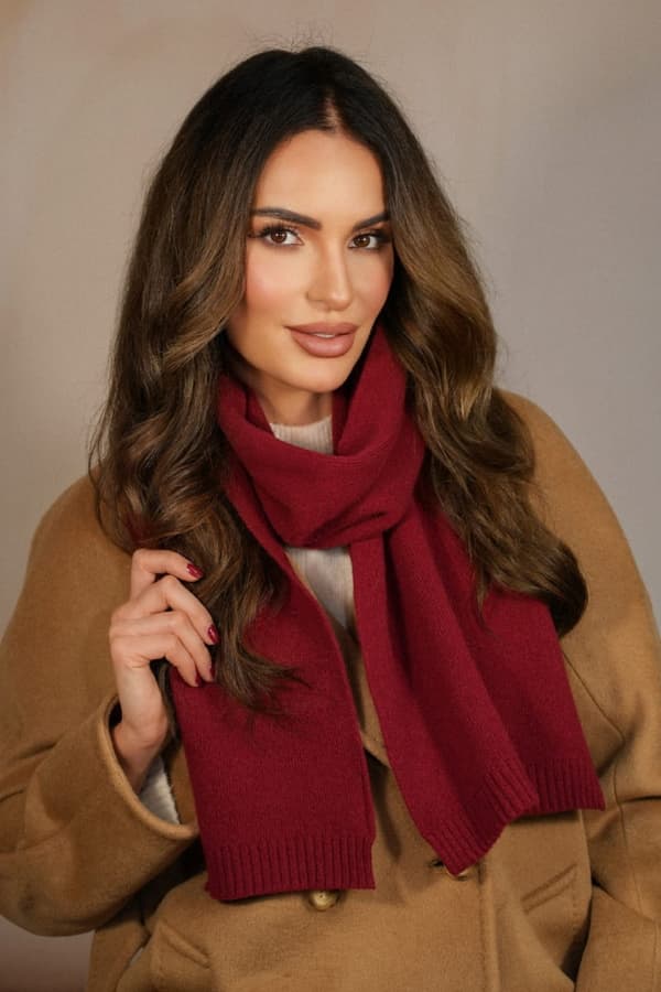 SCARF*02 dame vintertørklæde bordeauxrød