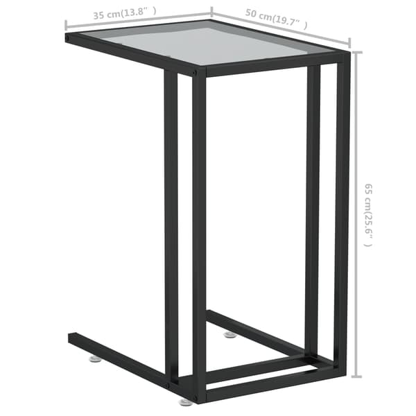 vidaXL computer sidebord transparent 50x35x65 cm