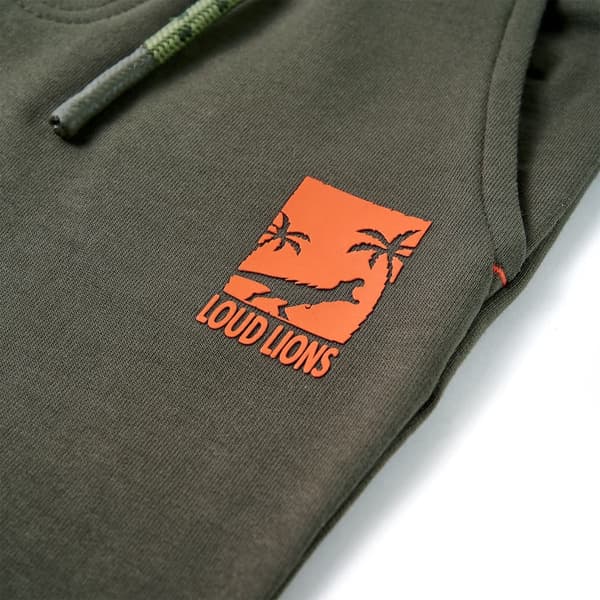 Barnshorts med dragsko, mörk khaki, 128